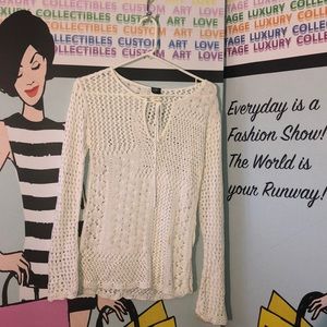 Styles White Crochet Sweater size Large
